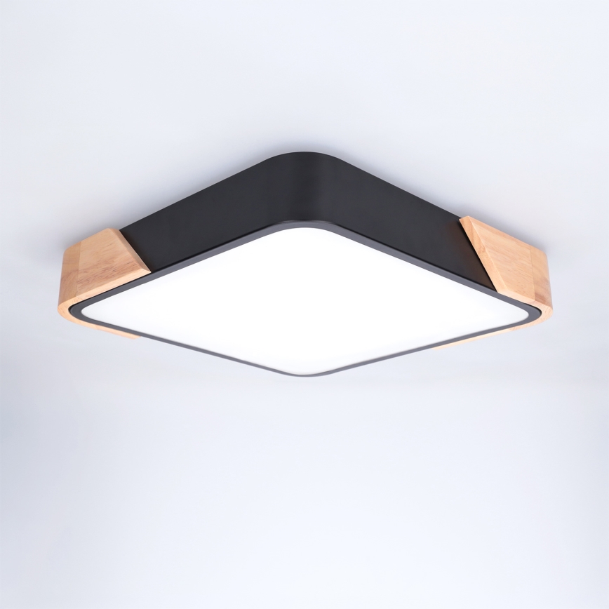 Brilagi - plafonska LED svetiljka PILANA LED/24W/230V hrast/crna 32x32 cm