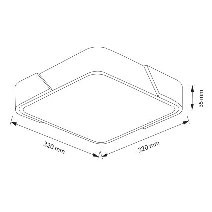 Brilagi - plafonska LED svetiljka PILANA LED/24W/230V hrast/crna 32x32 cm