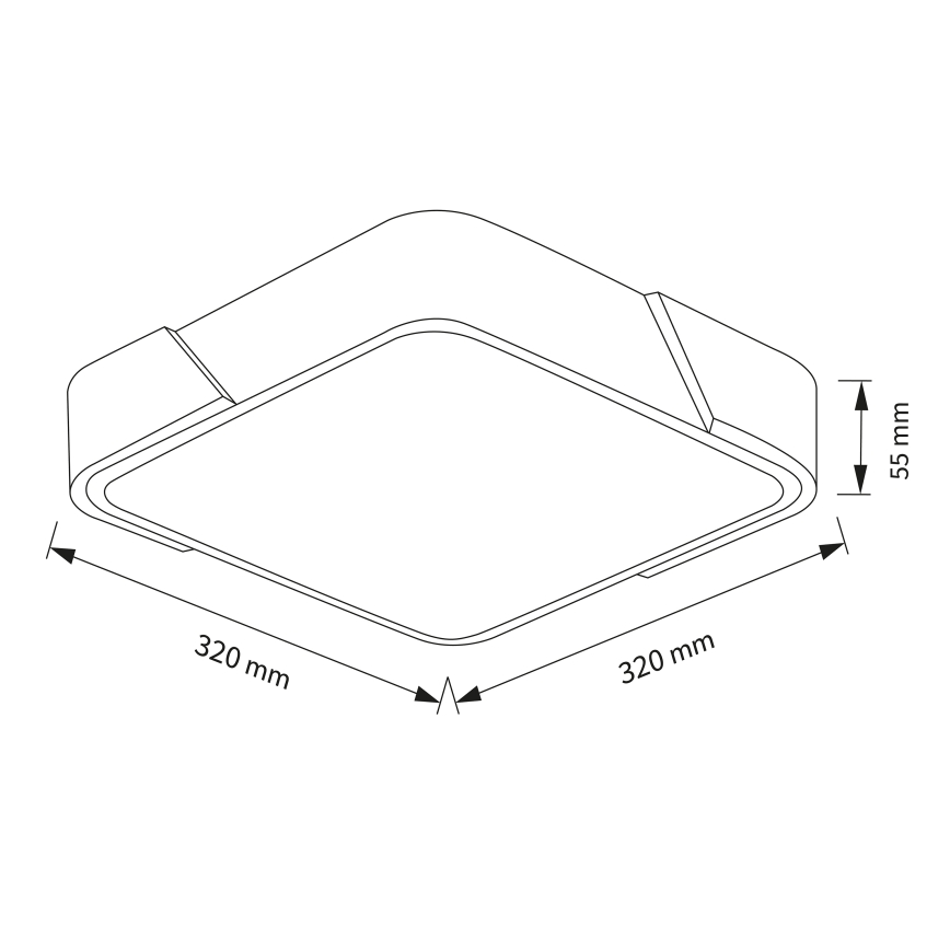 Brilagi - plafonska LED svetiljka PILANA LED/24W/230V hrast/crna 32x32 cm