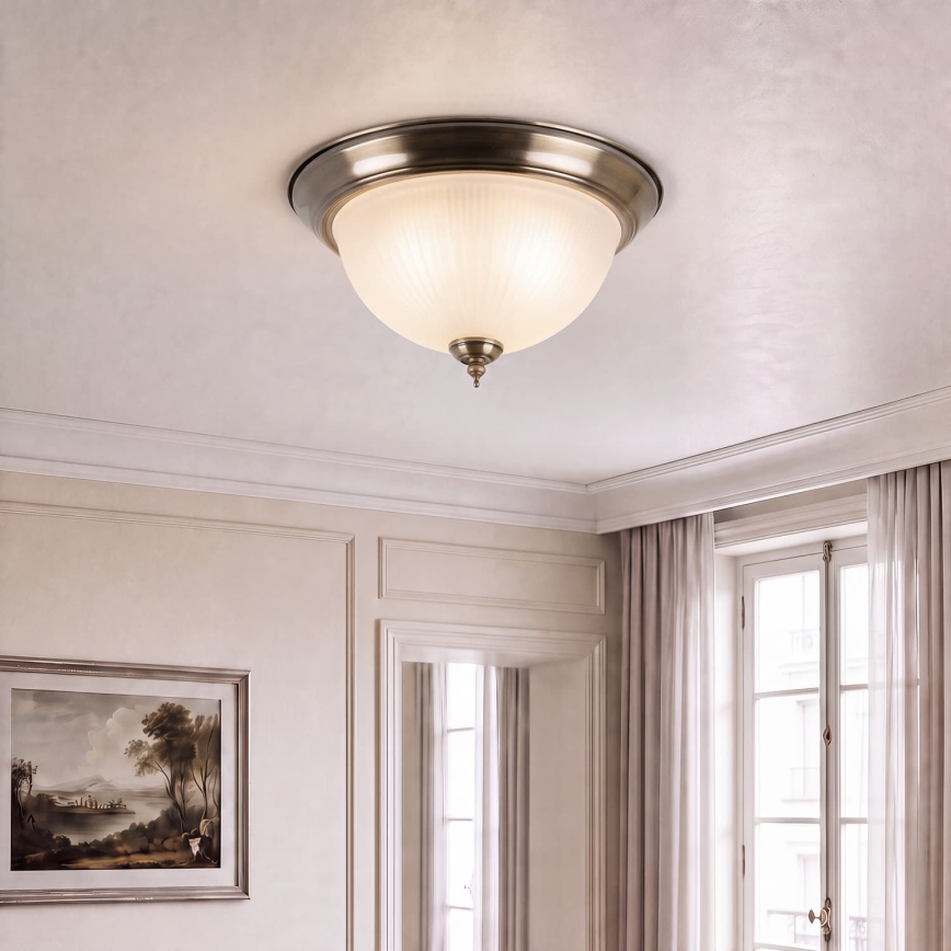 BRILAGI - Plafonska svetiljka FRESCO 2xE27/40W/230V, prečnik 28 cm, mesing