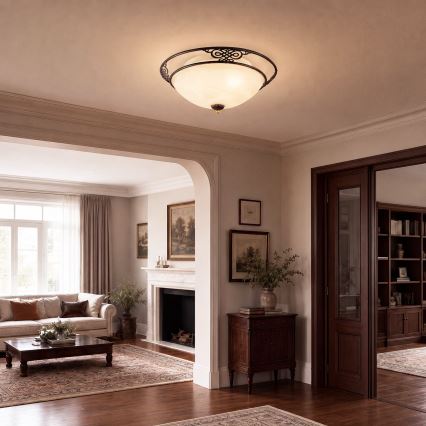 BRILAGI - Plafonska svetiljka FRESCO 2xE27/40W/230V, prečnik 43 cm, braon