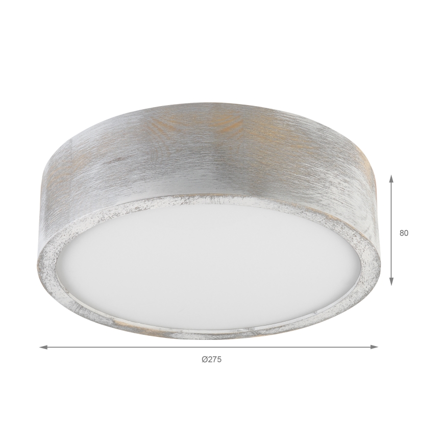 BRILAGI - Plafonska svetiljka PINO 1xE27/15W/230V borovina/srebrna prečnik 27,5 cm