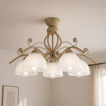 Brilagi - Plafonski luster ANTICO MODERN 5xE27/60W/230V bež