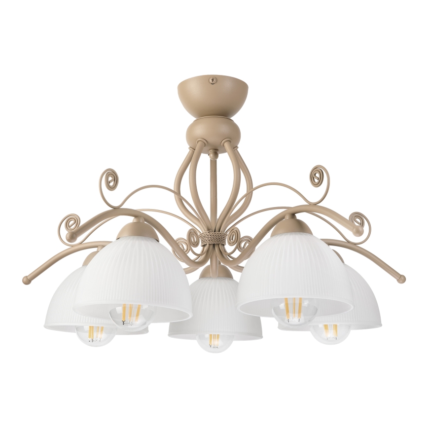 Brilagi - Plafonski luster ANTICO MODERN 5xE27/60W/230V bež