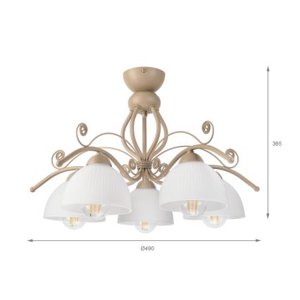 Brilagi - Plafonski luster ANTICO MODERN 5xE27/60W/230V bež