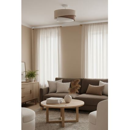 Brilagi - Plafonski luster ARROW 1xE27/60W/230V prečnik 45 cm bež/smeđa/bela