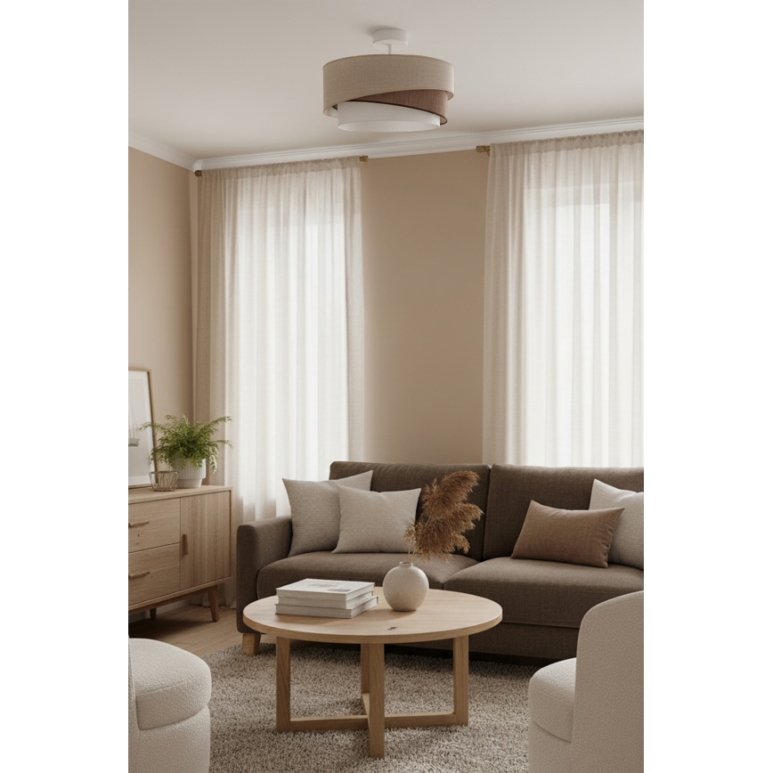 Brilagi - Plafonski luster ARROW 1xE27/60W/230V prečnik 45 cm bež/smeđa/bela