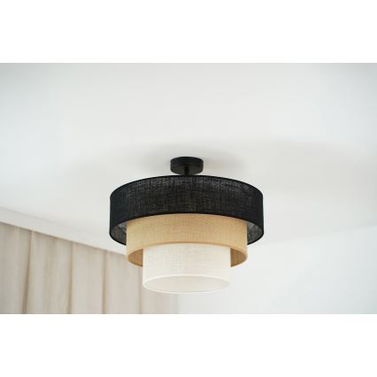 Brilagi - Plafonski luster ASPEN LUNETA 1xE27/15W/230V prečnik 45 cm crna/bež/krem