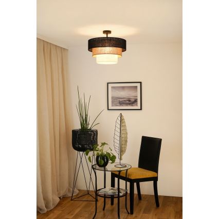 Brilagi - Plafonski luster ASPEN LUNETA 1xE27/15W/230V prečnik 45 cm crna/bež/krem