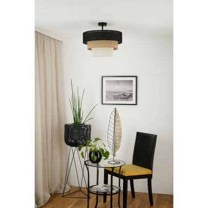 Brilagi - Plafonski luster ASPEN LUNETA 1xE27/15W/230V prečnik 45 cm crna/bež/krem