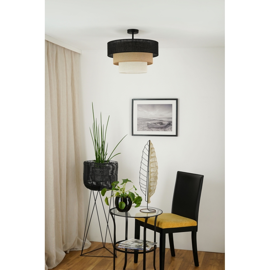 Brilagi - Plafonski luster ASPEN LUNETA 1xE27/15W/230V prečnik 45 cm crna/bež/krem