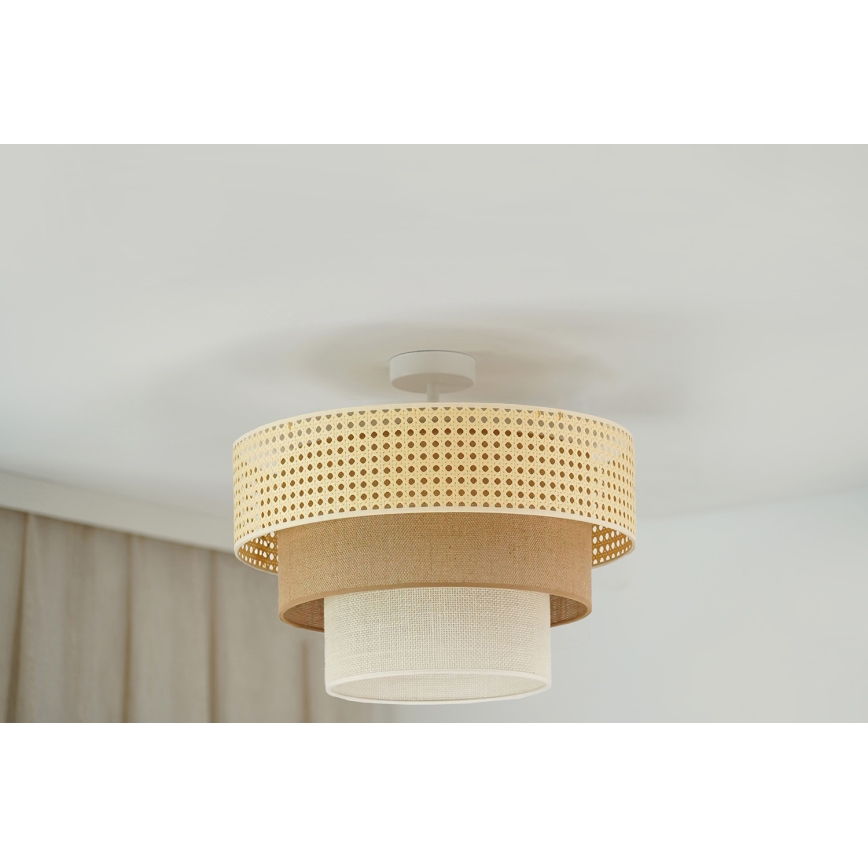 Brilagi - Plafonski luster CEDAR LUNETA 1xE27/15W/230V Ø 45 cm ratan/braon/krem