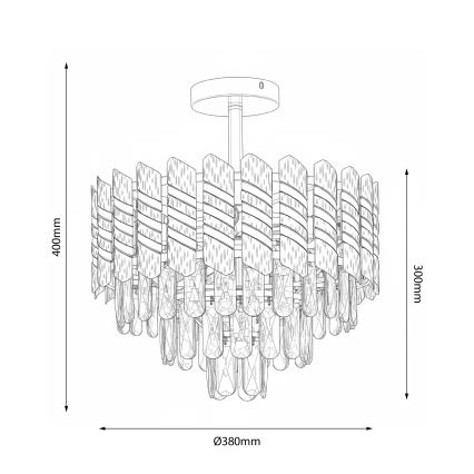 Brilagi - Plafonski luster CRISTAL 5xE14/40W/230V prečnik 38 cm