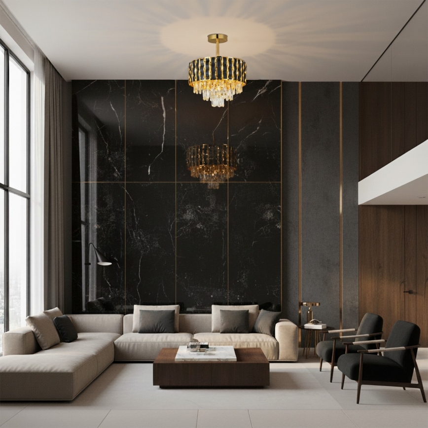 Brilagi - Plafonski luster CRISTAL 5xE14/40W/230V, prečnik 38 cm