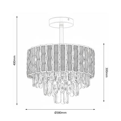 Brilagi - Plafonski luster CRISTAL 5xE14/40W/230V, prečnik 38 cm