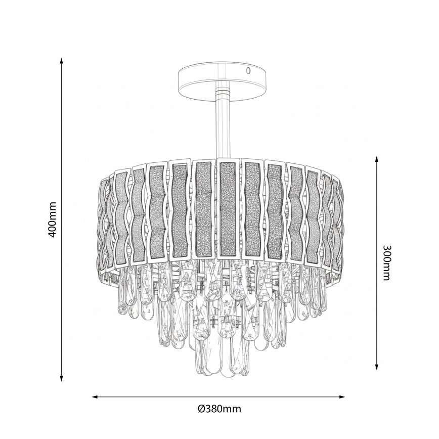 Brilagi - Plafonski luster CRISTAL 5xE14/40W/230V, prečnik 38 cm