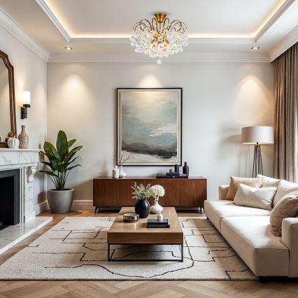 Brilagi - Plafonski luster CRYSTAL 6xE14/60W/230V bronzan