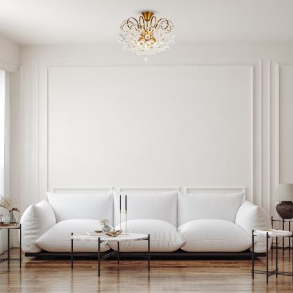 Brilagi - Plafonski luster CRYSTAL 6xE14/60W/230V bronzan