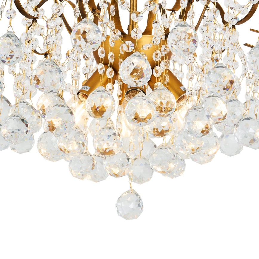 Brilagi - Plafonski luster CRYSTAL 6xE14/60W/230V bronzan