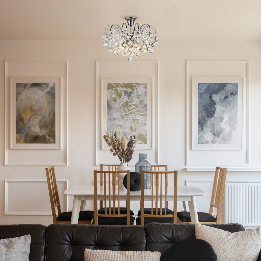 Brilagi - Plafonski luster CRYSTAL 6xE14/60W/230V sjajni hrom