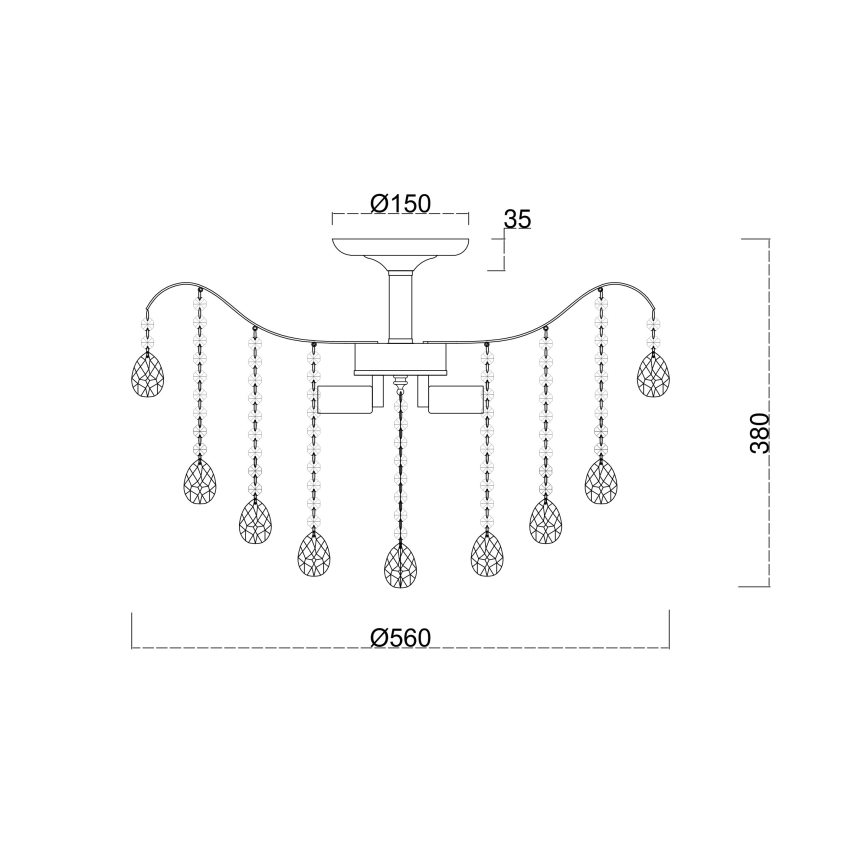 Brilagi - Plafonski luster CRYSTAL 6xE14/60W/230V, sjajni hrom