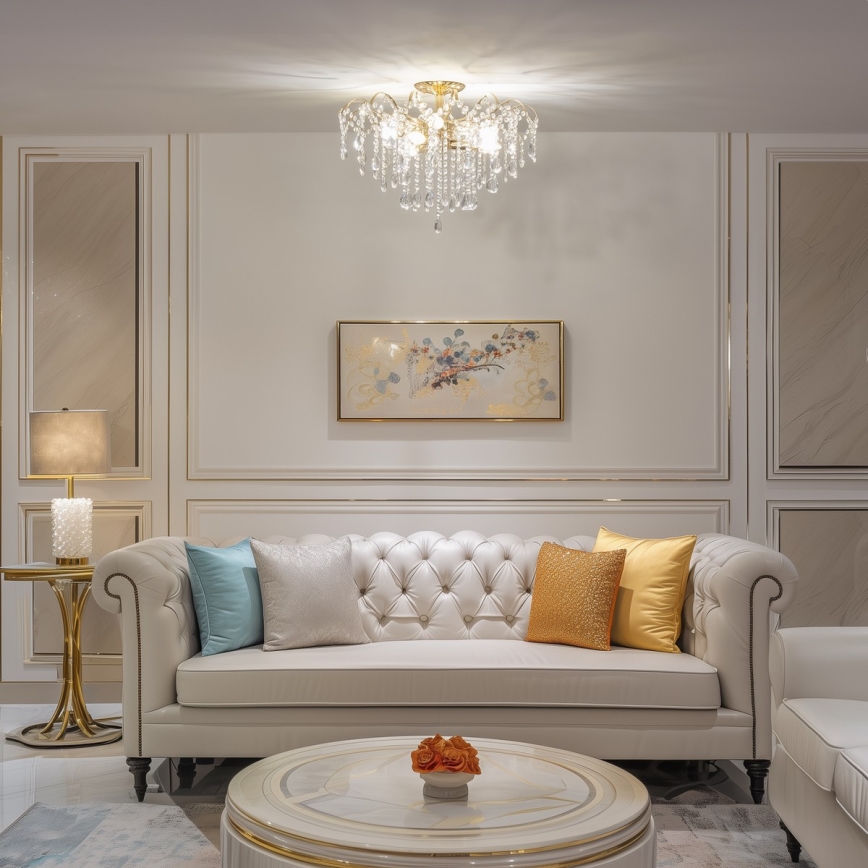 Brilagi - Plafonski luster CRYSTAL 6xE14/60W/230V zlatna