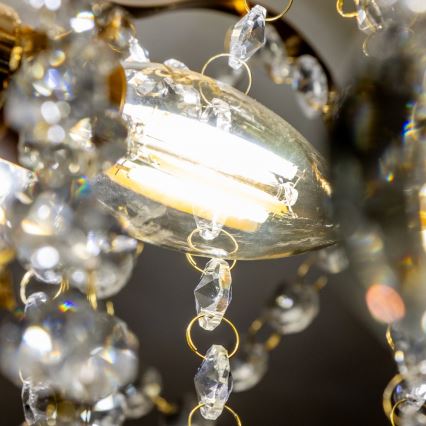 Brilagi - Plafonski luster CRYSTAL 6xE14/60W/230V zlatna