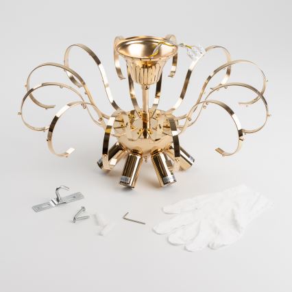 Brilagi - Plafonski luster CRYSTAL 6xE14/60W/230V zlatni