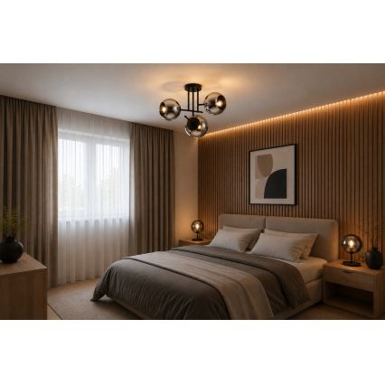 BRILAGI - Plafonski luster DIOR 3xE27/60W/230V crna/zadimljena siva