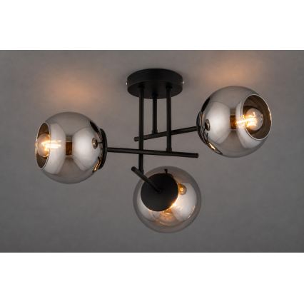 BRILAGI - Plafonski luster DIOR 3xE27/60W/230V crna/zadimljena siva