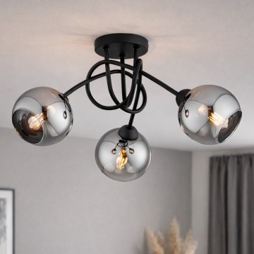 Brilagi - Plafonski luster DIOR 3xE27/60W/230V crna/zadimljeno siva