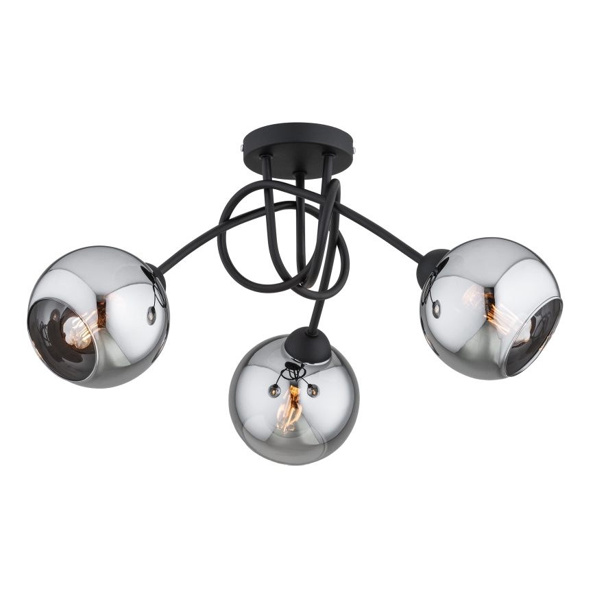 Brilagi - Plafonski luster DIOR 3xE27/60W/230V crna/zadimljeno siva