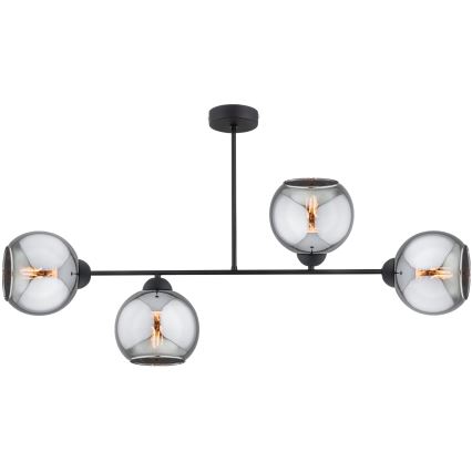 Brilagi - Plafonski luster DIOR 4xE27/60W/230V crna/zadimljeno-siva
