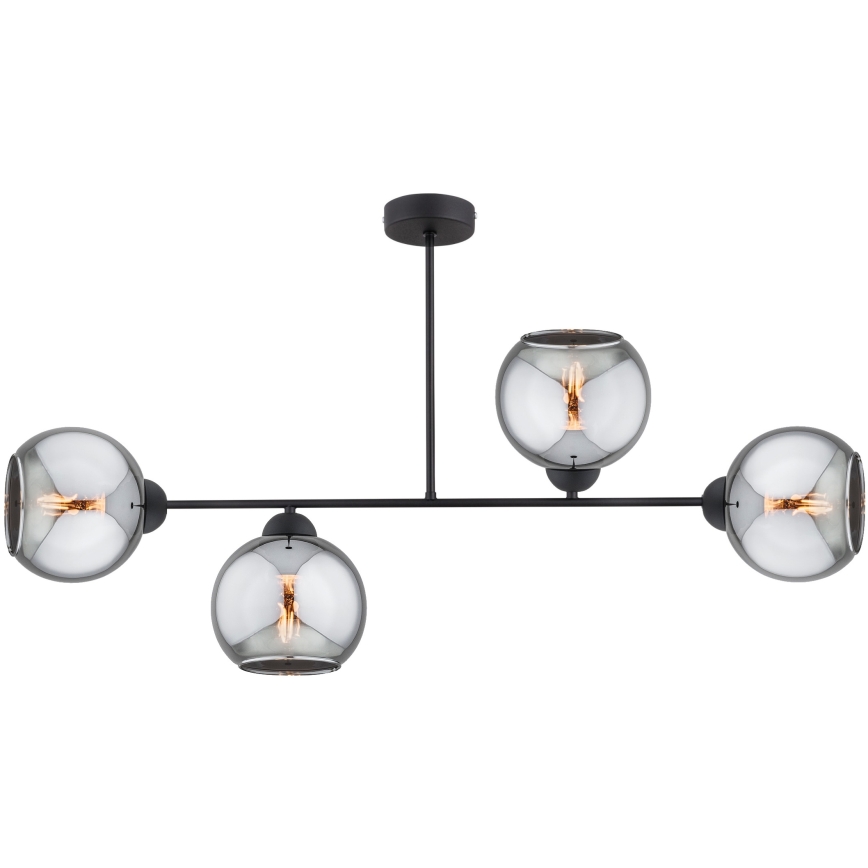Brilagi - Plafonski luster DIOR 4xE27/60W/230V crna/zadimljeno-siva
