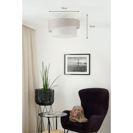 Brilagi - Plafonski luster DOVER SHINE 1xE27/15W/230V prečnik 50 cm siva/krem