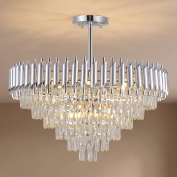 BRILAGI - Plafonski luster ECLIPSE 12xE14/10W/230V, prečnik 78 cm, srebrne boje