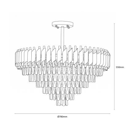 BRILAGI - Plafonski luster ECLIPSE 12xE14/10W/230V, prečnik 78 cm, srebrne boje