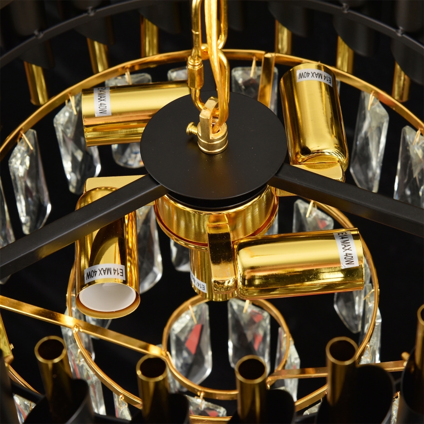 Brilagi - Plafonski luster ECLIPSE 5xE14/10W/230V prečnik 38 cm crna/zlatna