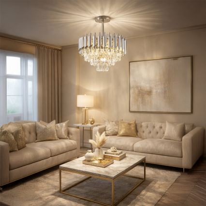 Brilagi - Plafonski luster ECLIPSE 5xE14/10W/230V prečnik 38 cm srebran