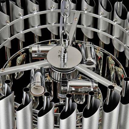 Brilagi - Plafonski luster ECLIPSE 5xE14/10W/230V prečnik 38 cm srebran