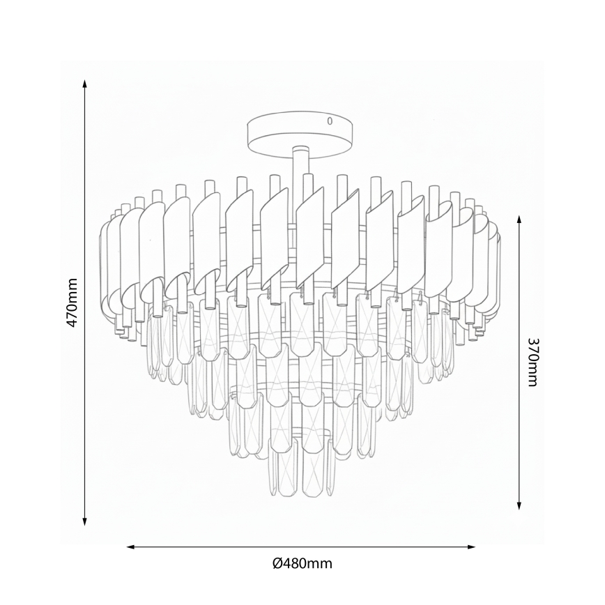 Brilagi - Plafonski luster ECLIPSE 7xE14/10W/230V, prečnik 48 cm, srebrni