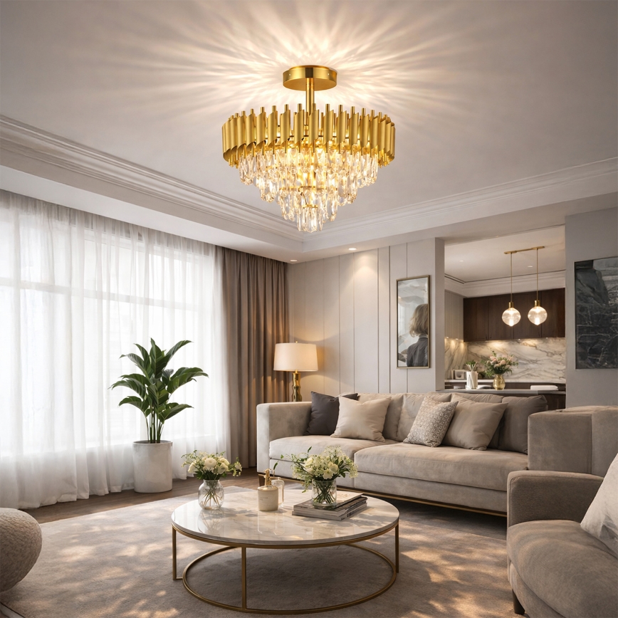 Brilagi - Plafonski luster ECLIPSE 7xE14/10W/230V, prečnik 48 cm, zlatne boje