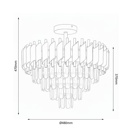 Brilagi - Plafonski luster ECLIPSE 7xE14/10W/230V, prečnik 48 cm, zlatne boje