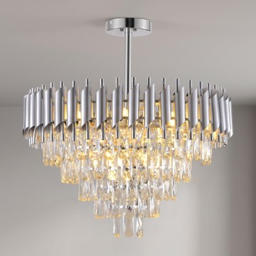 BRILAGI - Plafonski luster ECLIPSE 9xE14/10W/230V Ø 58 cm srebran
