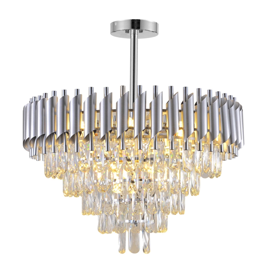 BRILAGI - Plafonski luster ECLIPSE 9xE14/10W/230V Ø 58 cm srebran