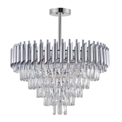 BRILAGI - Plafonski luster ECLIPSE 9xE14/10W/230V Ø 58 cm srebran