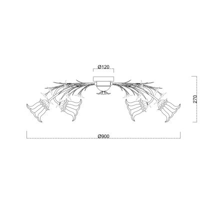 Brilagi - Plafonski luster FLORA 6xE14/60W/230V