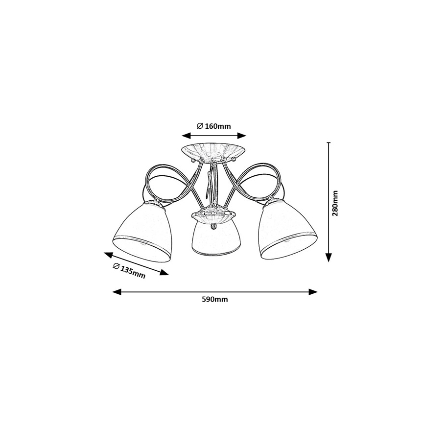 Brilagi - plafonski luster FRED 3xE27/60W/230V, prečnik 59 cm, bronzan