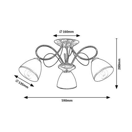 Brilagi - Plafonski luster FRED 3xE27/60W/230V prečnik 59 cm sjajni hrom
