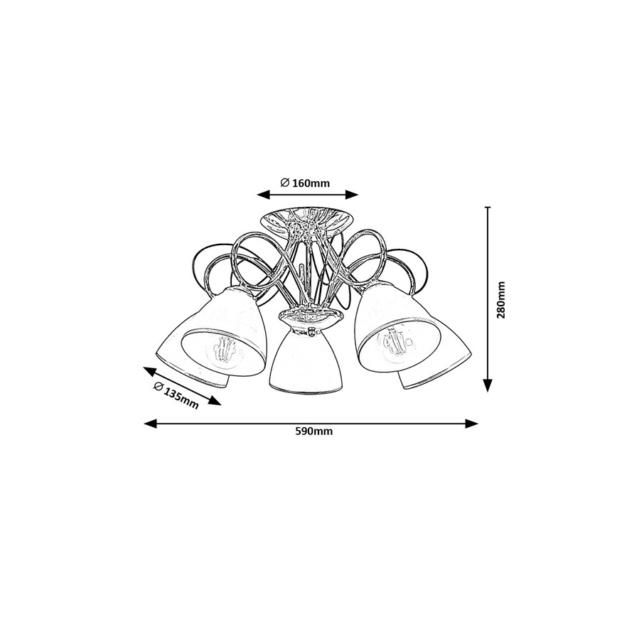 Brilagi - Plafonski luster FRED 5xE27/60W/230V prečnik 59 cm sjajni hrom